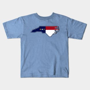 North Carolina State with Flag Colors Kids T-Shirt